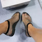 Ultrakomfortable Shiny Gem Mesh Flats