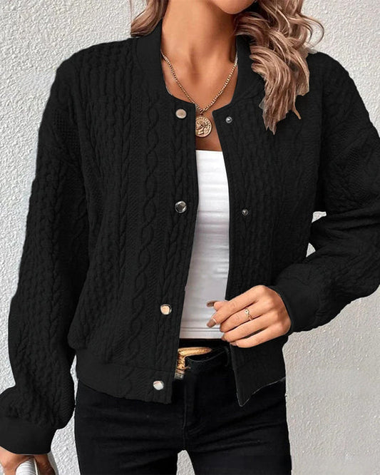 🥰Sesongsalg Super lav pris 70% RABATT🥰Ensfarget strikket cardigan med knapper