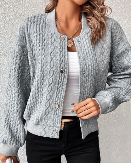 🥰Sesongsalg Super lav pris 70% RABATT🥰Ensfarget strikket cardigan med knapper