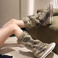 ⏳Time-limited Special⏰Women's Retro Flat Slouch Mid-Calf Canvas Boots